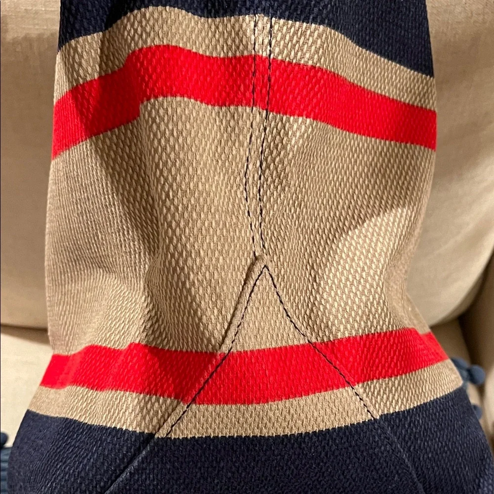 Universal Thread Navy/Red Striped Reversible Canvas Tote/NWT